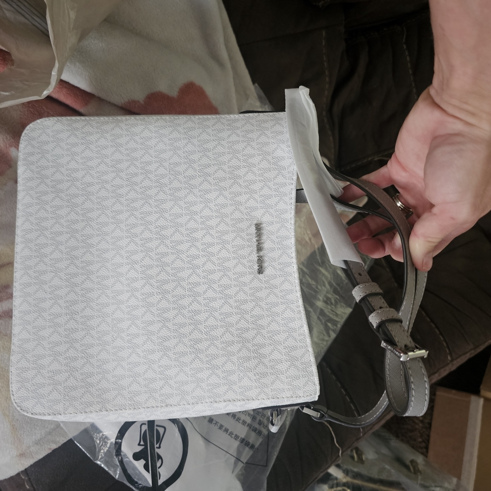 Michael Kors Gray and White Crossbody Bag